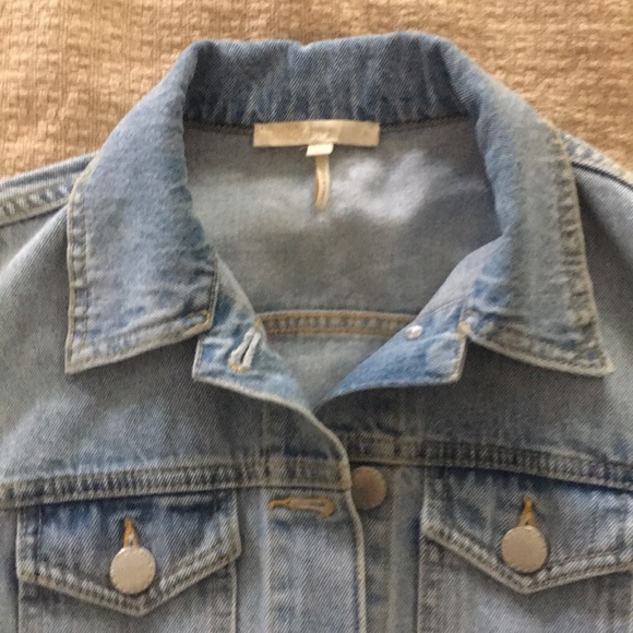 maje cropped denim jacket